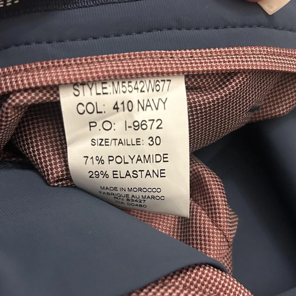 Ballin Pants Mens 30x34 Navy Techno Ultimate Stretch Travel Chino GOLF Quick Dry